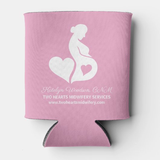 助産師Doulaサービス美しい妊娠ピンク 缶クーラー (正面)