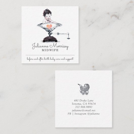 助産師Doula名刺 スクエア名刺 (正面/裏面)