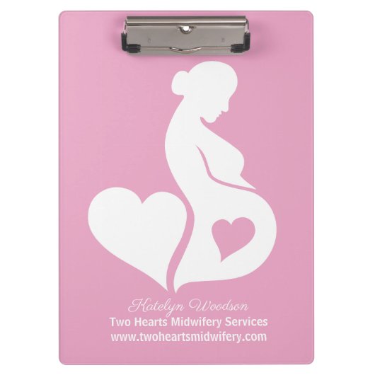 助産師Doula美しい妊娠ビジネスピンク クリップボード (正面)