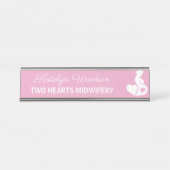 助産師Doula美しい妊娠ビジネスピンク デスクネームプレート (正面)