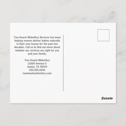 助産師Doula美しい妊娠ビジネスピンク ポストカード (裏面)