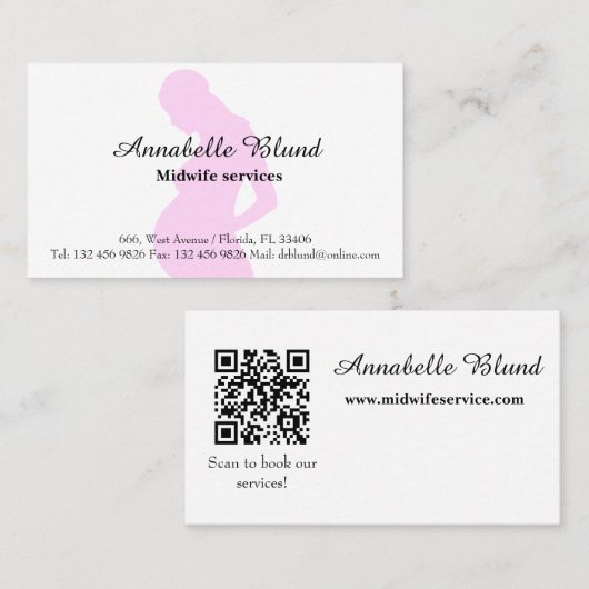 助産師QRコードプロフェッショナル名刺 名刺 (正面/裏面)