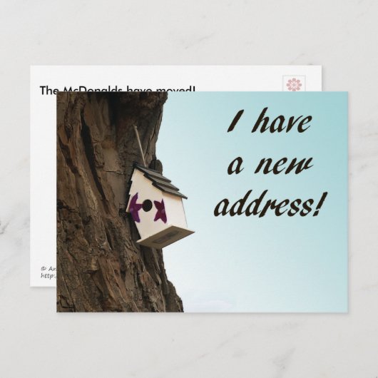 助産所はがきで住所を変更する 案内ポストカード (正面/裏面)