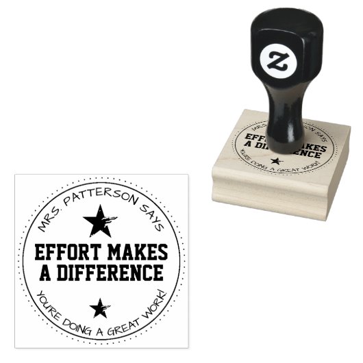 努力が違いを生み出す先生 ラバースタンプ (押印)