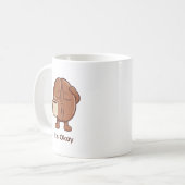 努力する可愛い小さなコーヒー豆 コーヒーマグカップ (正面左)