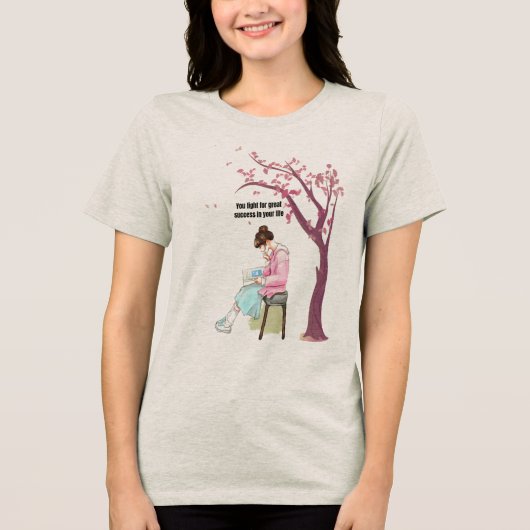 努力に根ざし、成功を目指す トライブレンドＴシャツ (正面)