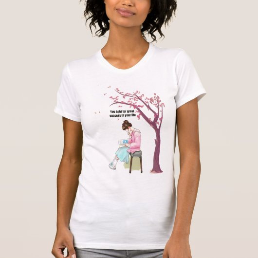 努力に根ざし、成功を目指す Tシャツ (正面)