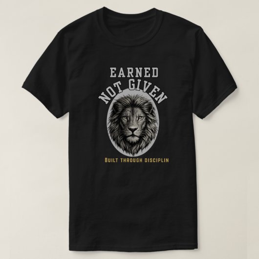 努力の獅子 エレガントな自律 Tシャツ (デザイン正面)
