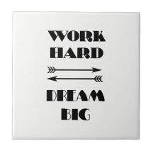 努力は夢を叶える WORK HARD DREAM BIG 引用テキスト 白黒