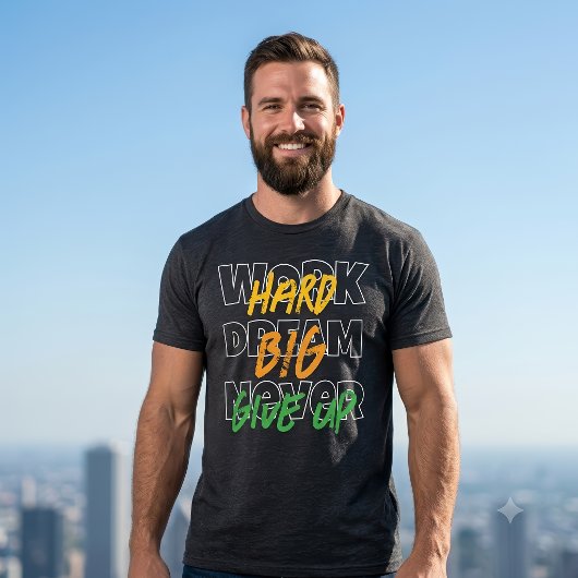努力を重ね 夢を大きく フィットネスモチベーショングッズ Tシャツ