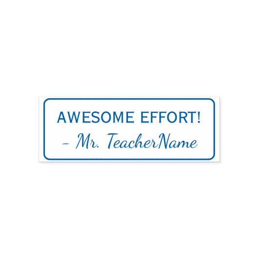 「努力素晴らし!」 +教育者の名前ラバースタンプ セルフインキングスタンプ (デザイン)