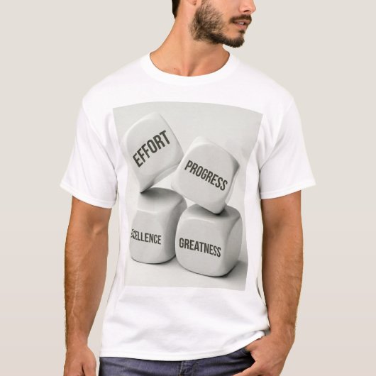 努力 進歩 優秀さ 大成功 - 成功へ Tシャツ (正面)