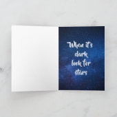 励まされる引用文、虹と星を探す カード (内部)