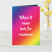 励まされる引用文、虹と星を探す カード (黄色い花)