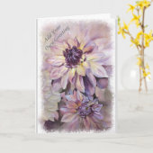 励ましている黄色および紫色のダリア カード (黄色い花)