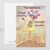 励ましのメッセージカード 幸せのグリーティングカード 招待状 (正面/裏面)