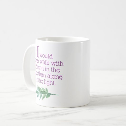 励ましの友情引用文 コーヒーマグカップ (正面左)