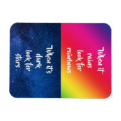 励ましの引用文、虹と星を探す マグネット (横)