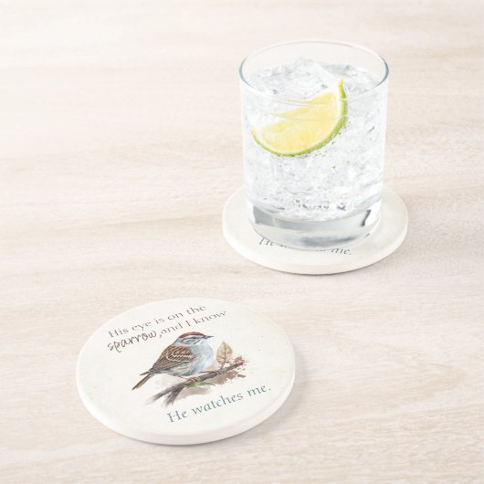 励ましの聖なる書物、 経典彼の目はスズメの上にある コースター (側面)