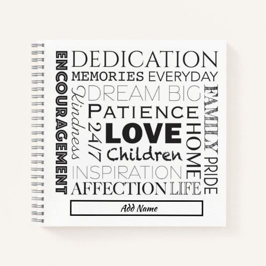 励ましの言葉コラージュ ノートブック (正面)