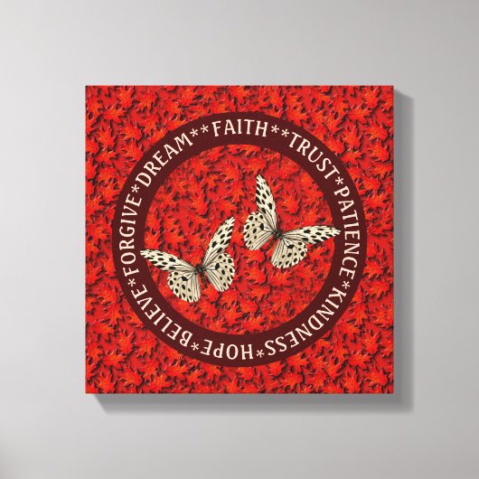 励ましの言葉紅葉 感動的 キャンバスプリント (正面)