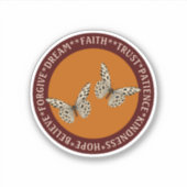 励ましの言葉紅葉 感動的 シール (正面)