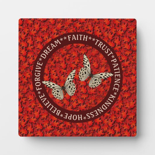 励ましの言葉紅葉 感動的 フォトプラーク (正面)