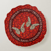 励ましの言葉紅葉 感動的 ラウンドクッション (裏面)