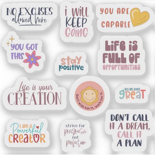 励ましの言葉 –  シール (正面)