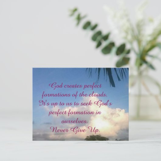 励ましの言葉：「神を信じ続けて」ポストカード ポストカード (スタンド正面)