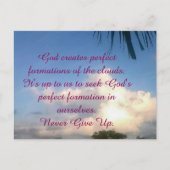 励ましの言葉：「神を信じ続けて」ポストカード ポストカード (正面)