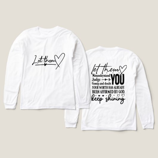 励ましの言葉 Let Them トライブレンドTシャツ (デザイン 正面&背面)