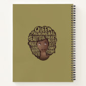 励ましの黒人女性オリーブグリーン ノートブック (裏面)