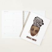 励ましの黒人女性ナチュラルヘア美しい プランナー手帳 (ディスプレー)