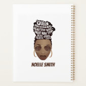 励ましの黒人女性ナチュラルヘア美しい プランナー手帳 (裏面)