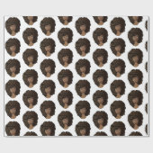 励ましの黒人女性ナチュラルヘア美しい ラッピングペーパー (フラット)