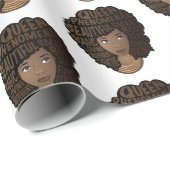 励ましの黒人女性ナチュラルヘア美しい ラッピングペーパー (ロールコーナー)