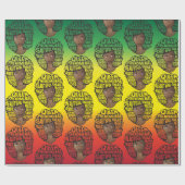 励ましの黒人女性レッド金ゴールドグリーン ラッピングペーパー (フラット)