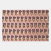 励ましの黒人女性、ナチュラルヘアパン ラッピングペーパーシート (正面2)