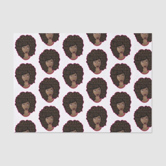 励ましの黒人女性、天然の髪 薄葉紙 (正面)