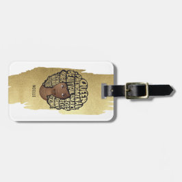 励ましの黒人女性、天然の髪、金ゴールド白 ラゲッジタグ