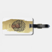 励ましの黒人女性、天然の髪、金ゴールド白 ラゲッジタグ (裏面横)