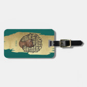 励ましの黒人女性、天然毛、金ゴールドグリーン ラゲッジタグ (正面横)