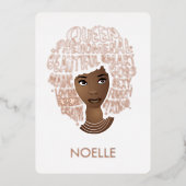 励ましの黒人女性，肯定の言葉 箔シーズンカード (正面)