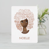 励ましの黒人女性，肯定の言葉 箔シーズンカード (立ち正面)