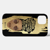 励ましの黒人女性，自然の髪，金ゴールドストローク Case-Mate iPhoneケース (裏面 (横))