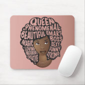 励ましの黒人女性、自然毛、赤面ピンク マウスパッド (マウス)