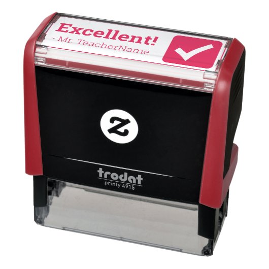 励ましの"優秀！" +カスタム先生名 セルフインキングスタンプ (商品)