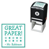 励ましの"GREAT PAPER!" + カスタム家庭教師名S セルフインキングスタンプ (インサイチュ)