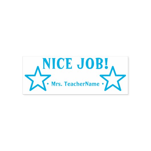 励ましの"NICE JOB!" +チューターカスタム名 セルフインキングスタンプ (デザイン)